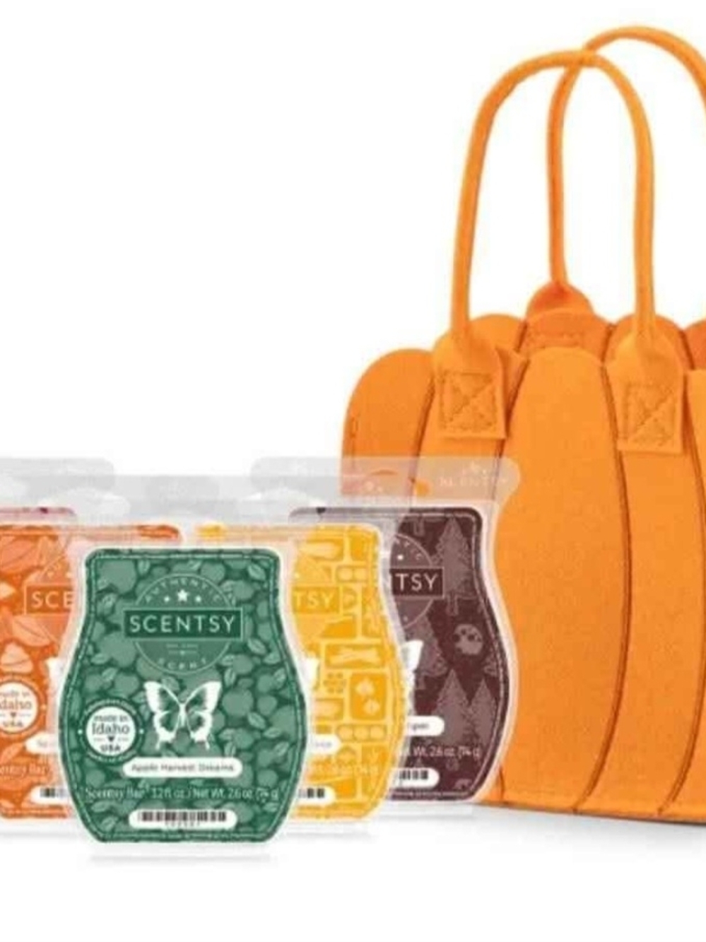 Scentsy Harvest Collection 5-pack Wax Bar Bundle with Orange Tote